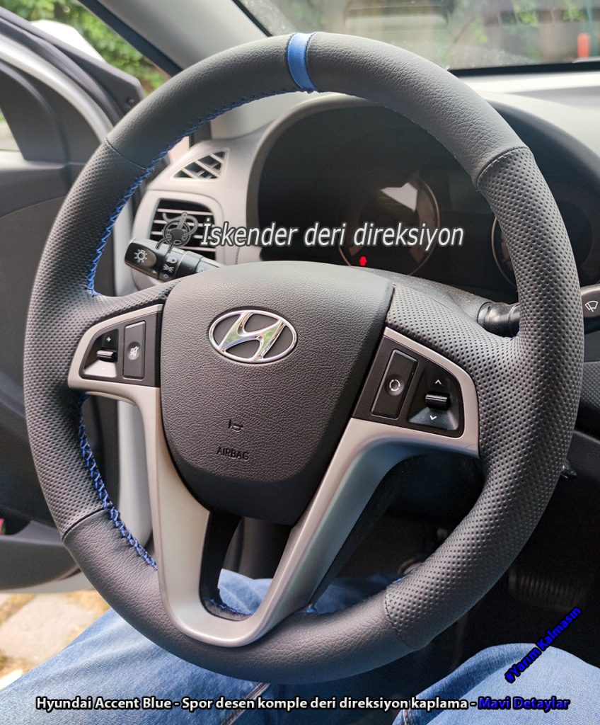 Hyundai Accent Blue deri direksiyon kılıfı