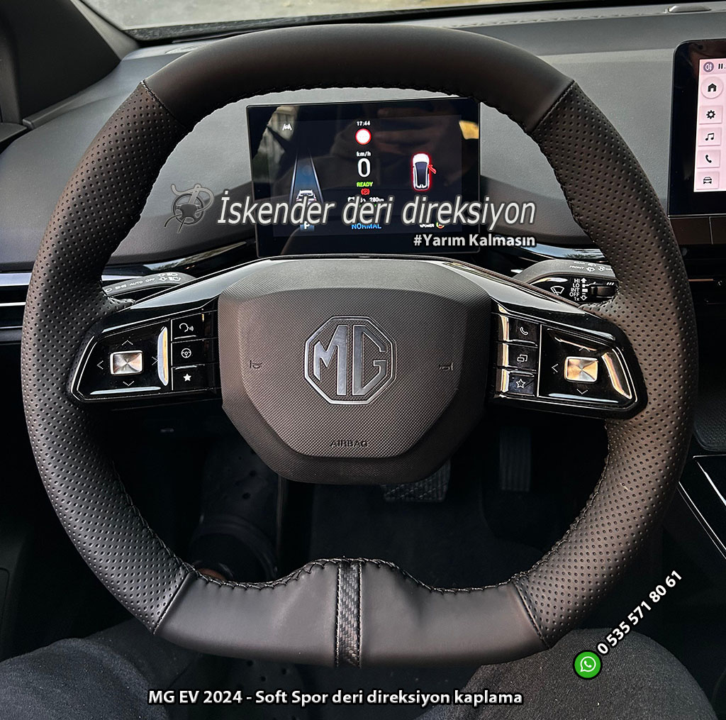 MG Elektrikli araç deri direksiyon kılıfı