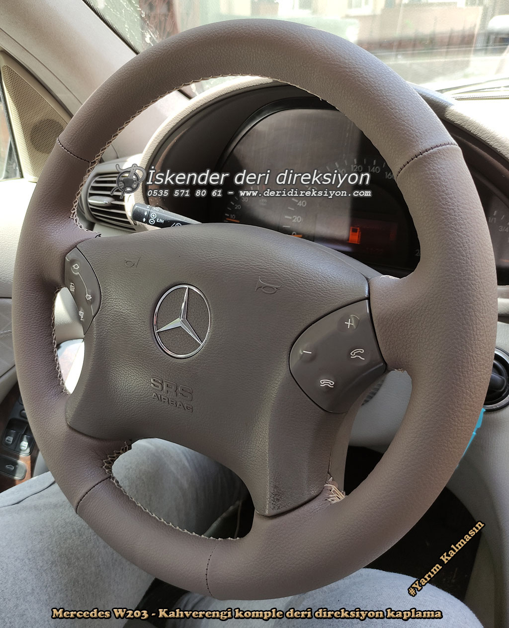 Mercedes C Serisi deri direksiyon kılıfı