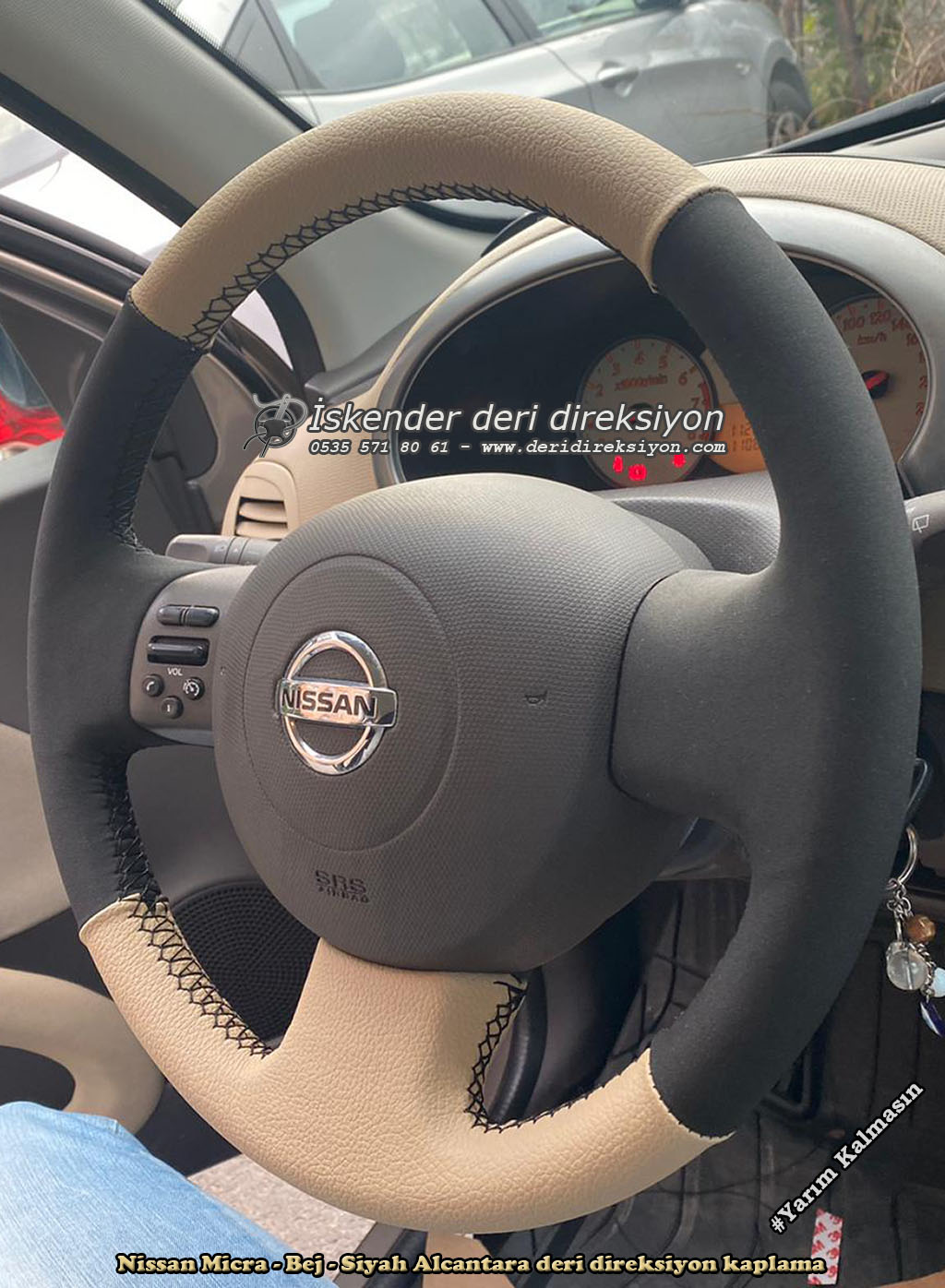 Nissan Micra deri direksiyon kılıfı