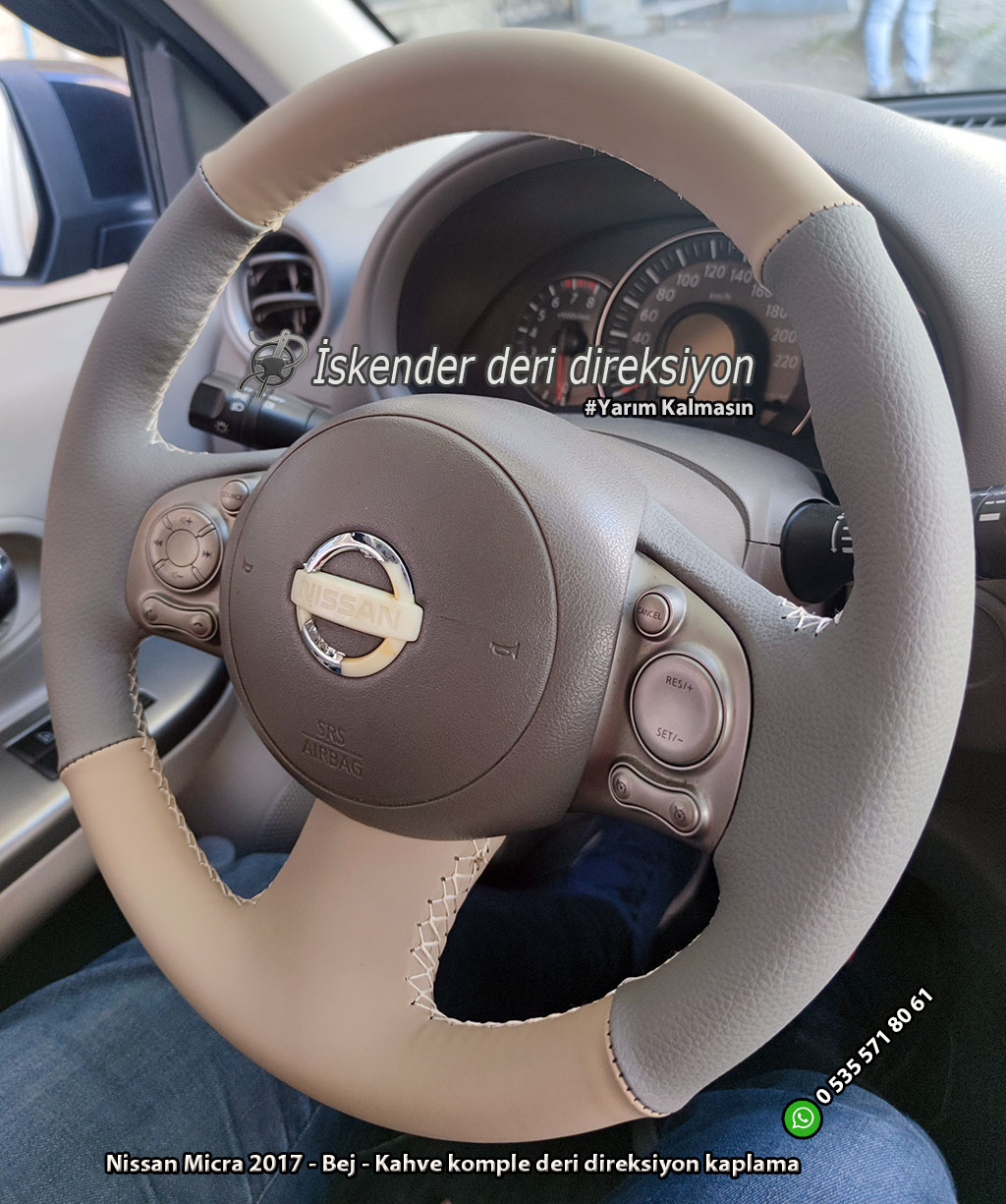 Nissan Micra deri direksiyon kılıfı