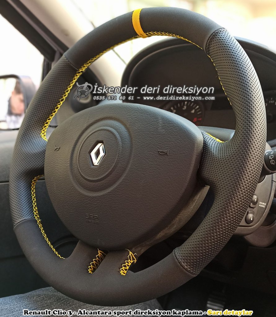 Renault Clio 3 deri direksiyon kılıfı